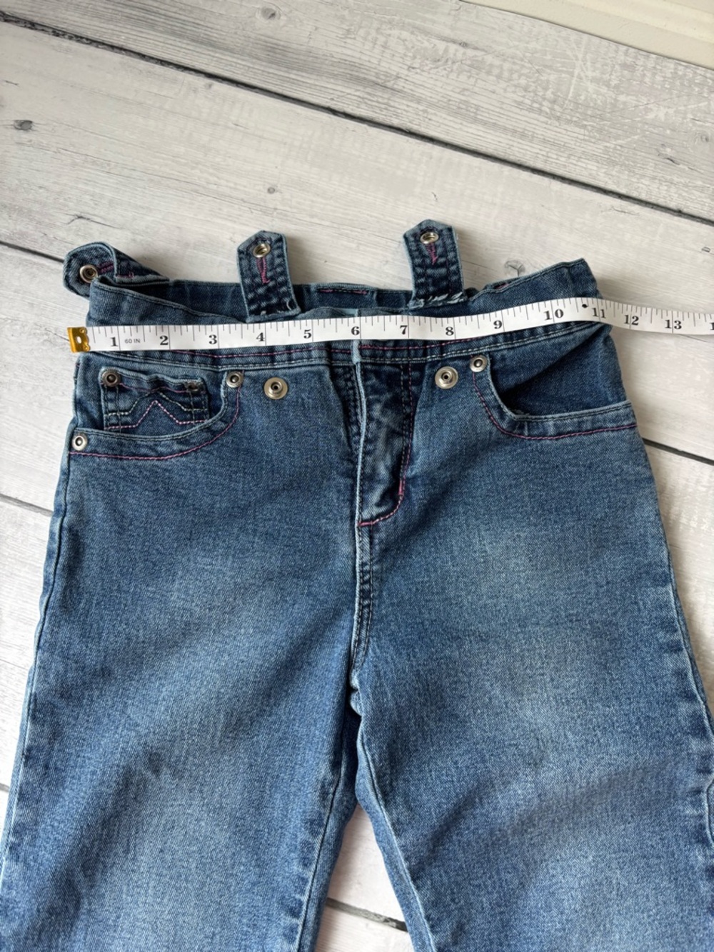 Girls Cherokee Dark Blue Embroidered Flare Jeans Size 6 - Picture 5 of 7